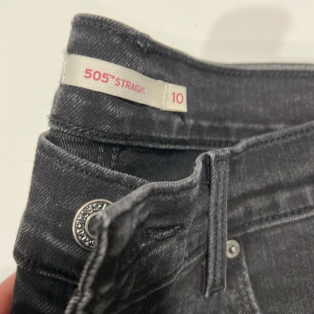 Levi - black, 10, 505 straight leg denim jeans‎ - Picture 3 of 6